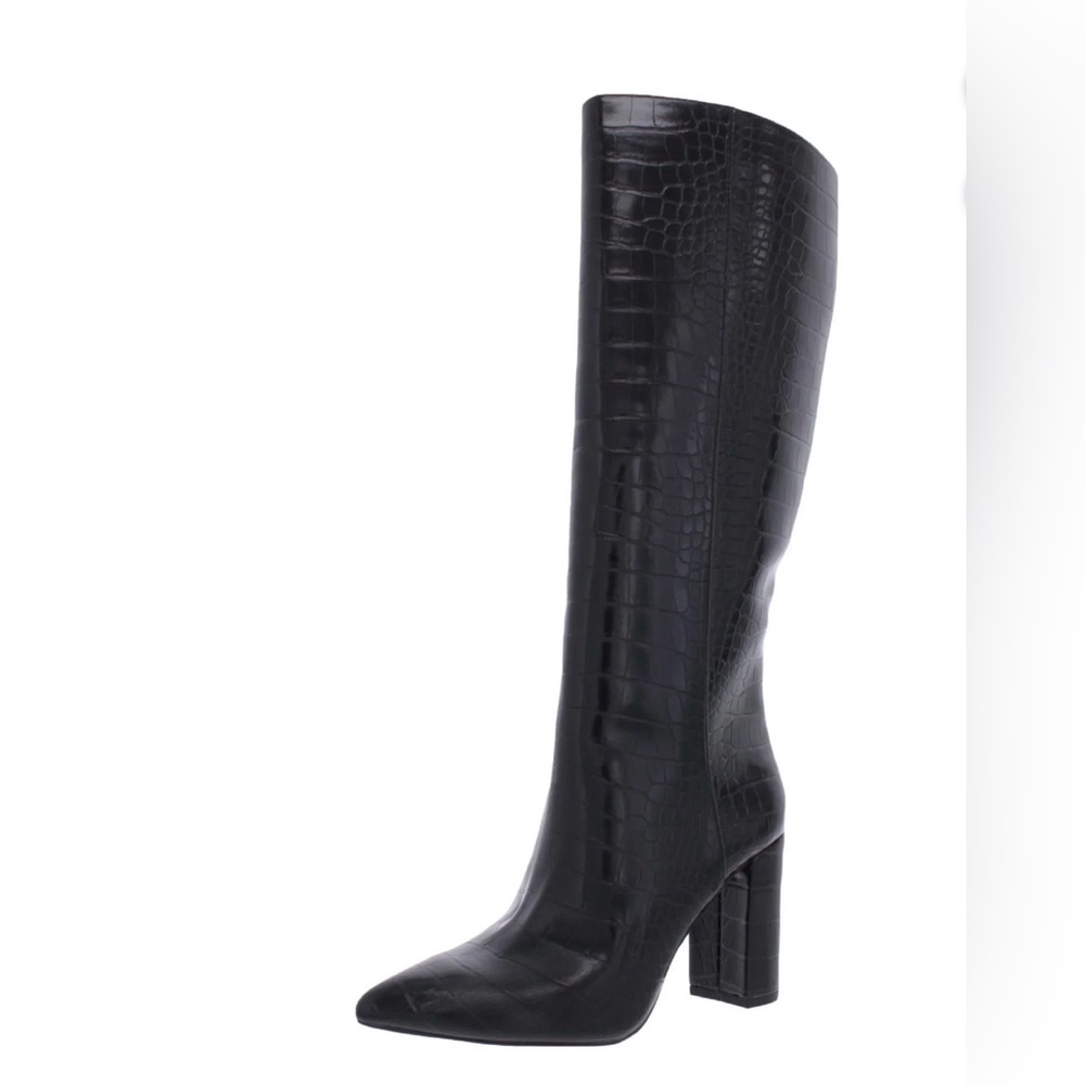 INC International Concepts Black Croc-Embossed Boots